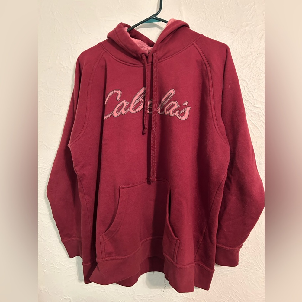 Cabelas Maroon Burgundy Pink Hoodie